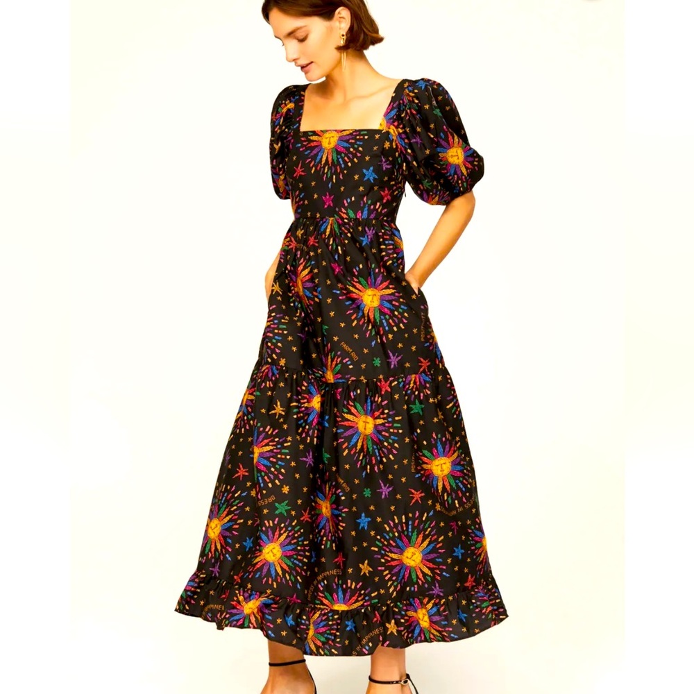 FARM RIO “Rainbow suns” long dress